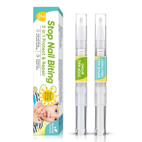 Nail Biting Prevention, 2 Pcs No Biting Treatment for Kids