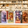 Spilay DIY Dollhouse Miniature Book Nook Assemble Kit,3D Wooden Puzzle