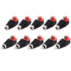 Surf turtle 10 Pack Speaker Wire Cable to Audio Male Female RCA Connector Adapter Jack Plug (5 Male and 5 Female)