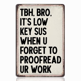 English Teacher Gifts - Funny Classroom Wall Hanging Tin Sign Decor, Ideal Gifts for English Teachers, High School & Middle School Classroom Wall Art, 8x12 Inch