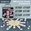 Queensell Mexican Train Dominoes Set with Numbers - Double 18