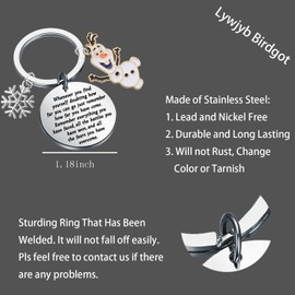 Lywjyb Birdgot Famous Cartoon Inspired Keychain Snowman Gift Cartoon Lover Gift Olaf Merchandise (Snowman Key)