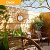Outdoor Clock Thermometer Combo, Sun Outdoor Wall Clock, Silent Non-Ticking