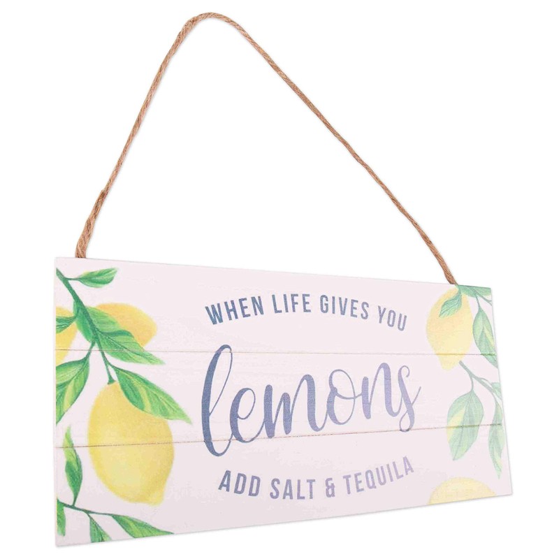 GSM Brands When Life Gives You Lemons Wood Plank Hanging