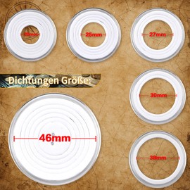 84 Pieces 46 mm Coin Capsules, with Foam Seal and Plastic Storage Organiser Box, Coin Holder Collector Case for Coin Collection Supplies, 7 Sizes (16/20/25/27/30/38/46 mm (Clear Box + White Seals)