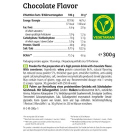 HEJ Natural Whey Protein Powder Chocolate 300 g - High Protein 20 g per Serving - Whey Protein Vegetarian for Muscle Building & Regeneration