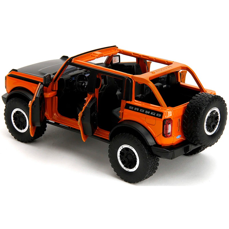 2021 Ford Bronco DCD Open-Top Orange with Black Stripes Hood