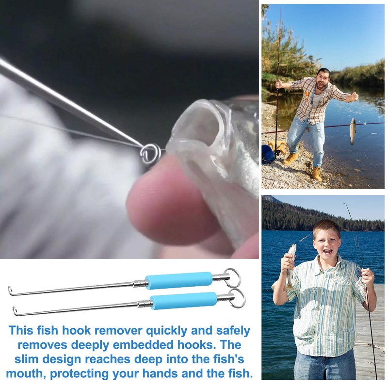 2 Pack Stainless Steel Fishing Hook Remover - Safe &