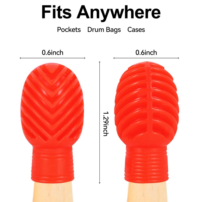 6 Pack Drumstick Dampeners for Silent Practice Drums Silicone Drumstick