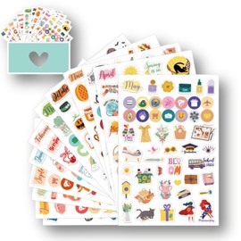 Holiday & Daily & Monthly Planner Stickers - 12 Sheet Sticker Book for Adults, Calendar Sticker for Planners with Stickers, Essential Holiday Planner Accessories (Cute Mini)