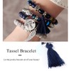 Branets Bohemian Beaded Bracelets Set Multilayer Stretch Tassel Bracelets Stackable