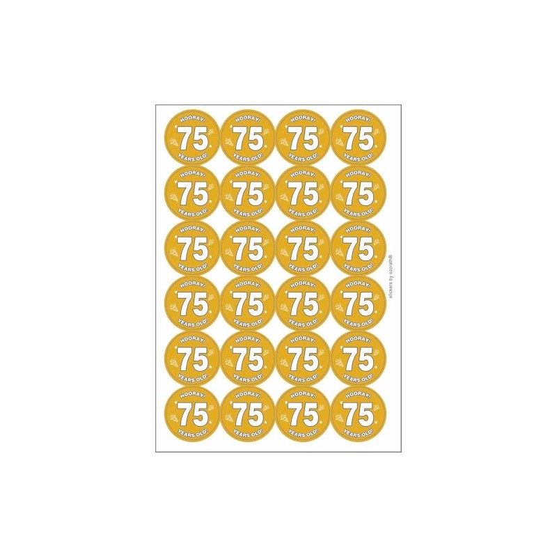 Hooray 75 Seventy Five Seventy Fifth 75th Birthday Circular Matt