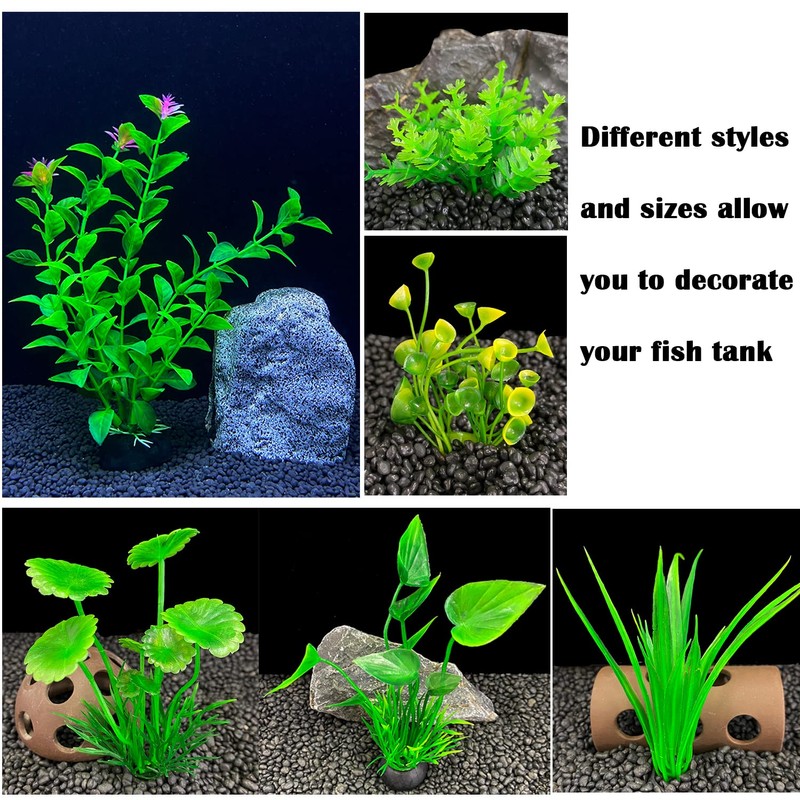 Vibury Fish Tank Aquatic Plants, 14 Pack Aquarium Plants Green