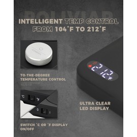 POLIVIAR Electric Gooseneck Kettle, 1350W Electric Tea Kettle Wood Pattern Handle, 34oz Pour Over Electric Kettle for Coffee & Tea, 18/8 Stainless Steel Inner, Temperature Control & Rapid Heating