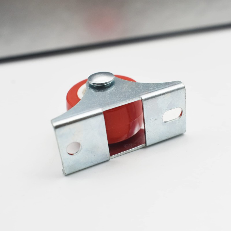 Floyutin 1 inch Rigid No-Swivel Plate Casters Small Rubber Wheels