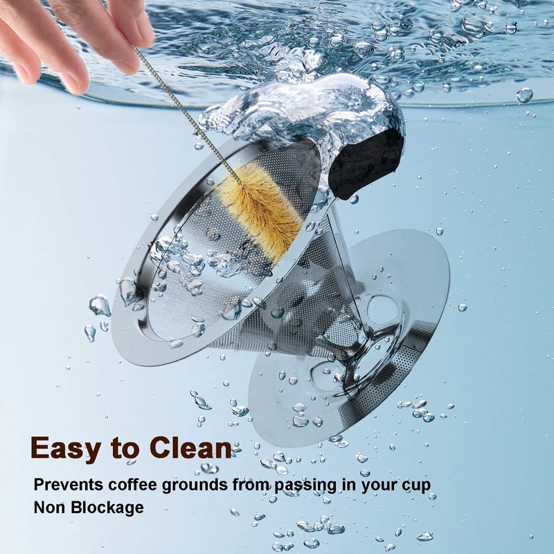 YiiMO Pour Over Coffee Dripper Filter, 1-4 Cups Double Mesh