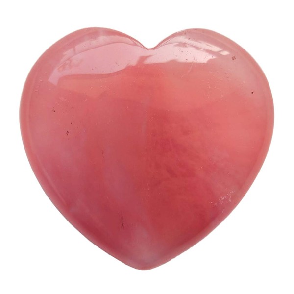 Loveliome Cherry Quartz Heart Love Chakra Stone,Polished Palm Crystals and Healing Stone (2.17 Inch)