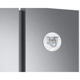 Unbranded Angry Elephant Head Mascot Animal | 4'' X 4'' Round Decorative Magnet