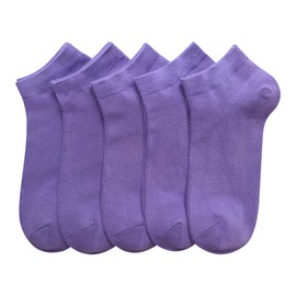 SERISIMPLE Women Viscose Bamboo Ankle Socks Low Cut Thin Sock Lightweight Pastal Color Soft Sock 5 Pairs(Lavender Purple, Large)