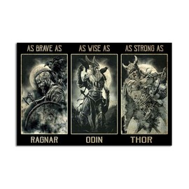 Viking Viking Lover As Brave As Ragnar Odin Thor Viking Home Viking Gift Metal Sign Bathroom Decor Vintage Mural 8X12 inches