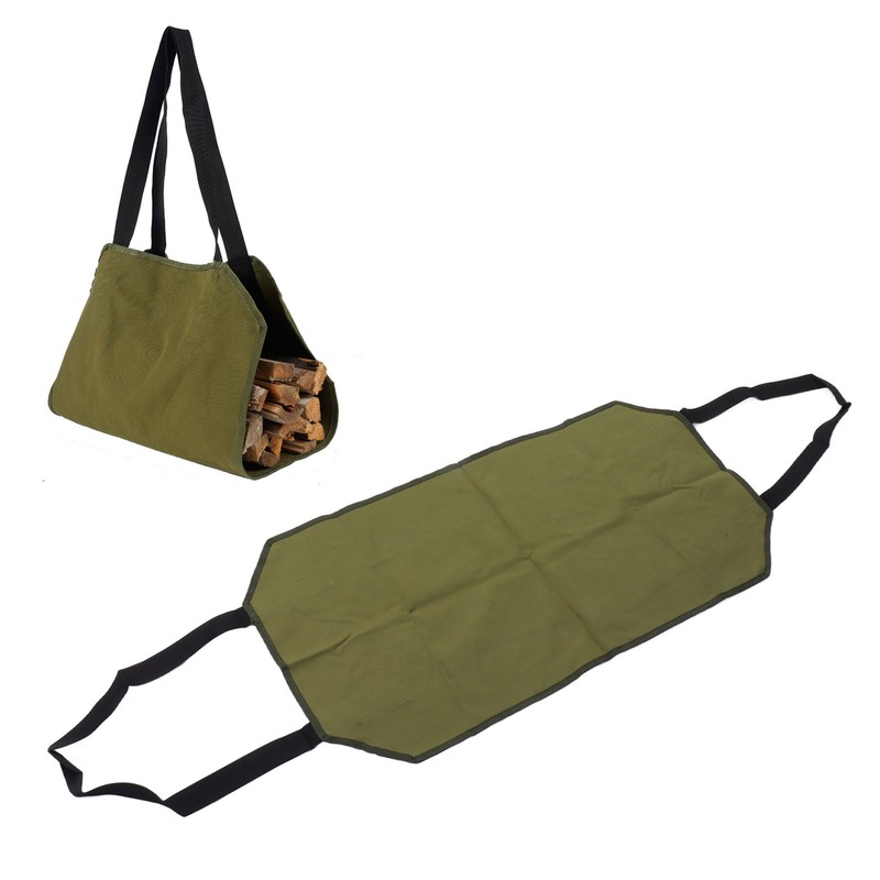 Large Canvas Firewood Carrier Log Bag Indoor Fireplace Log Carrier