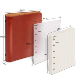 Bocotoerjp Personal Notebook, A7 Notebook, 6 Hole Ring, Business Notebook, Notepad, Wallet Notebook, Square Notebook, Schedule Book, Refillable, Delivery within 24 Hours