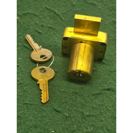 Corbin Vintage CORBIN DRAWER LOCK, Satin Brass, For 1-3/16" Thickness, w TWO KEYS