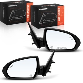 A-Premium Pair (2) Driver and Passenger Side Power Door Mirror - Compatible with Hyundai Elantra 2017 2018 - Heated Manual Folding Black Outside Rear View Mirror w/Turn Signal Blind Spot Detection