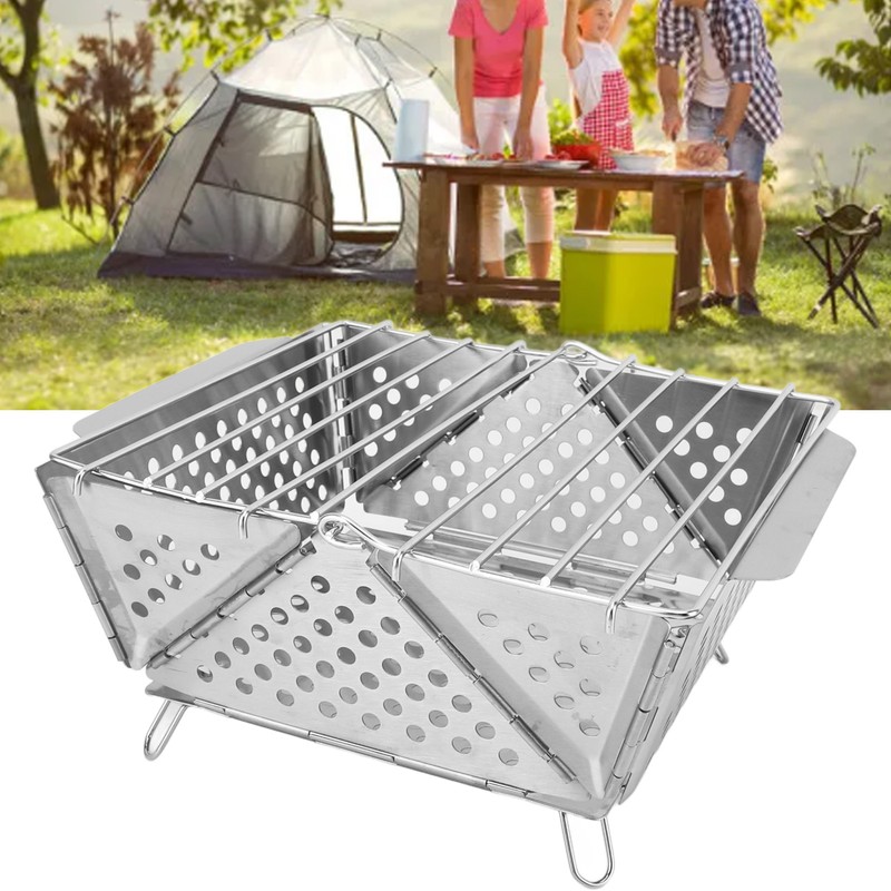 Foldable Portable Charcoal BBQ Grill Stainless Steel Folding Barbecue Grill