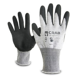 CrAB ENGAGEMENT Cut Resistant Work Gloves, A6 Ansis Level, Nitrile Foam Coating with Grip, Touchscreen Finger, Recommended Use for Food, Woodworking,