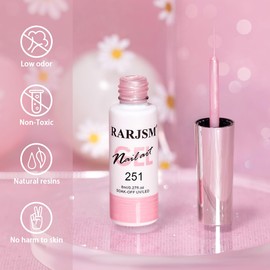 RARJSM RARJSM Pearl Pink Nail Art Gel Liner Pearlescent Shell Glitter Swirl Effect Gel Nail Polish 8ml Build-in Thin Brush Painted Drawing Striper Soak-off Curing Requires for Home Salon Design