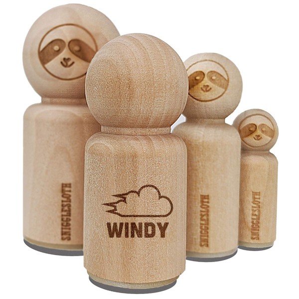 Windy Wind Weather Day Planning Rubber Stamp for Stamping Crafting