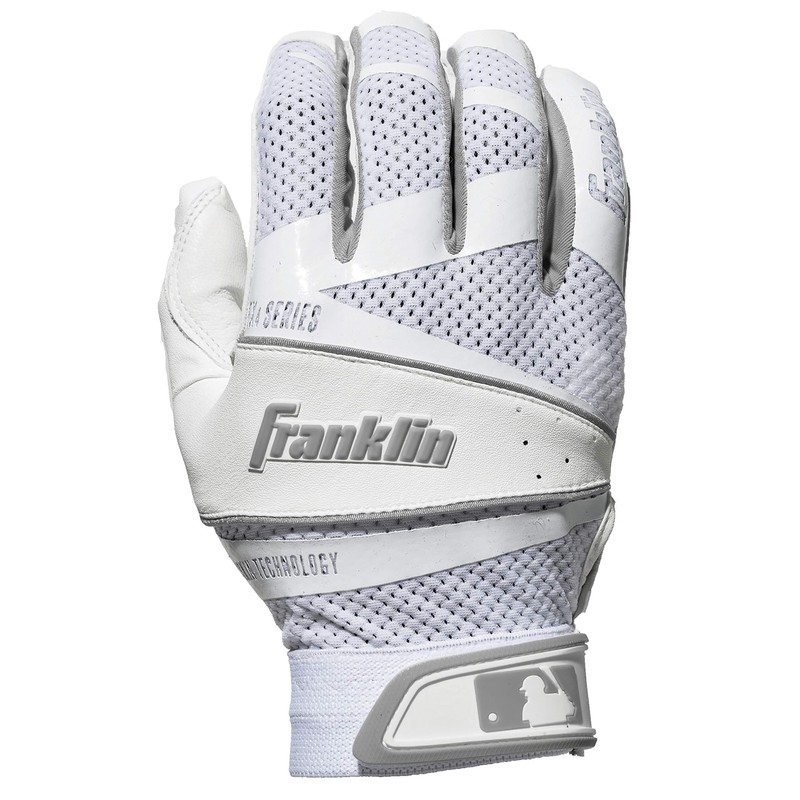 Franklin Sports Fastpitch Freeflex Series Batting Gloves - White/White -
