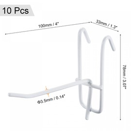 sourcing map Grid Wall Display Hooks Store Garage Storage Wall Organizers 4 Inch White, Pack of 10