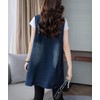 TheyLook Womens Sleeveless Lightweight Long Denim Vest With Pockets Vintage