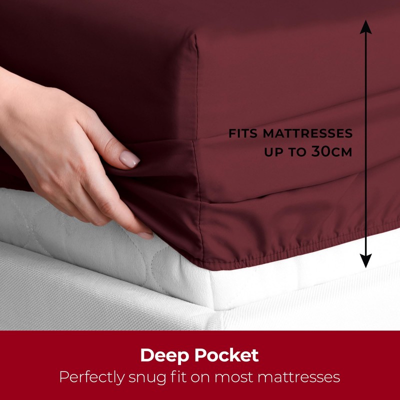 Mellanni Double Fitted Sheet - All Around Elastic - 30