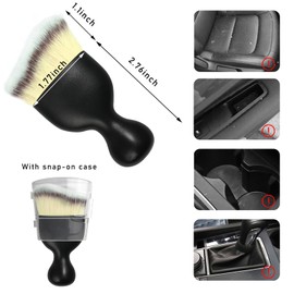 Dickno Car Interior Dust Brush, Soft Scratch Free Auto Detailing Brushes, Universal Vehicle Interior Cleaning Tool for Automotive Dashboard, Air Vents, Leather(Beige)