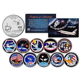 SPACE SHUTTLE CHALLENGER MISSIONS Colorized Florida Quarters US 10-Coin Set NASA