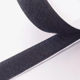 225FWY 1" Black Self Adhesive Hook and Loop Sticky Adhesive Backed Tape 10 ft. Roll USA
