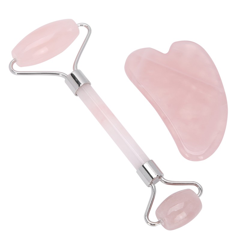 Rose Quartz Face Roller Massager Facial Lifting Tightening Roller Gua