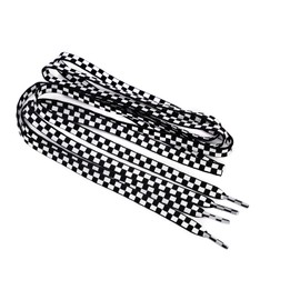 Yichain 48'' Flat Fun Printed Shoe Laces Shoelace for Adults Sneakers，Boots，One Pair Pack (Black and White Checkered)