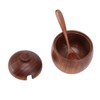 Wood Spice Jar Sugar Bowl Salt Box Seasonings Storage Container