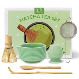 Valuetom Matcha Set,Matcha Whisk Kit Including Matcha Bowl Matcha Sieve Matcha Whisk & Holder,Bamboo Scoop and Spoon