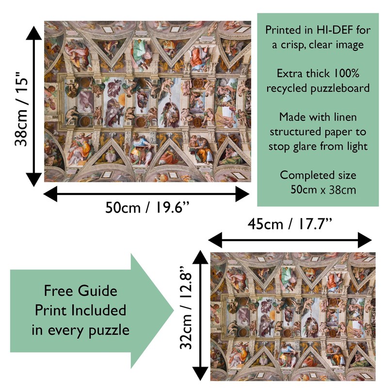 500 Piece Jigsaw Puzzles - Sistine Chapel Ceiling By Michelangelo