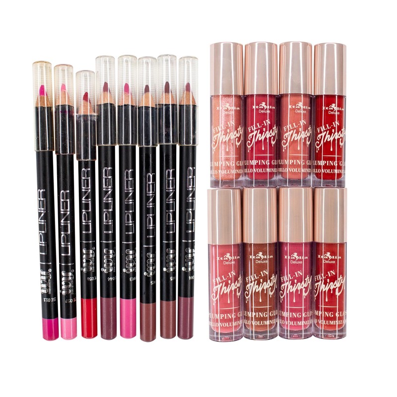 Kit 8 Gloss Voluminizador Fill-In Thirsty Italia Deluxe + 8