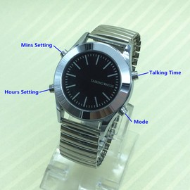 Talking Clock with Sound in Italian with Alarm Clock and Hour Report. Suitable for the elderly and visually impaired., Bracelet