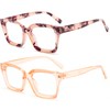 REAVEE 2 Pack Oprah Style Oversized Reading Glasses for Women
