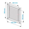 Stainless Steel Air Vent Grille 195mm x 195mm with Fly