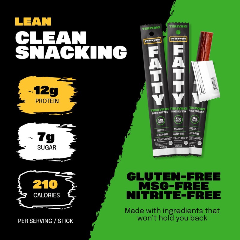 FATTY Meat Sticks, Made with Grass Fed Beef, Pork Raised