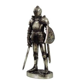 7 Inch Armored Medieval Knight with Shield and Sword Statue Figurine
